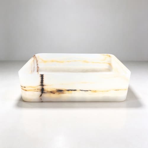 Custom Natural White Jade Vessel Sink